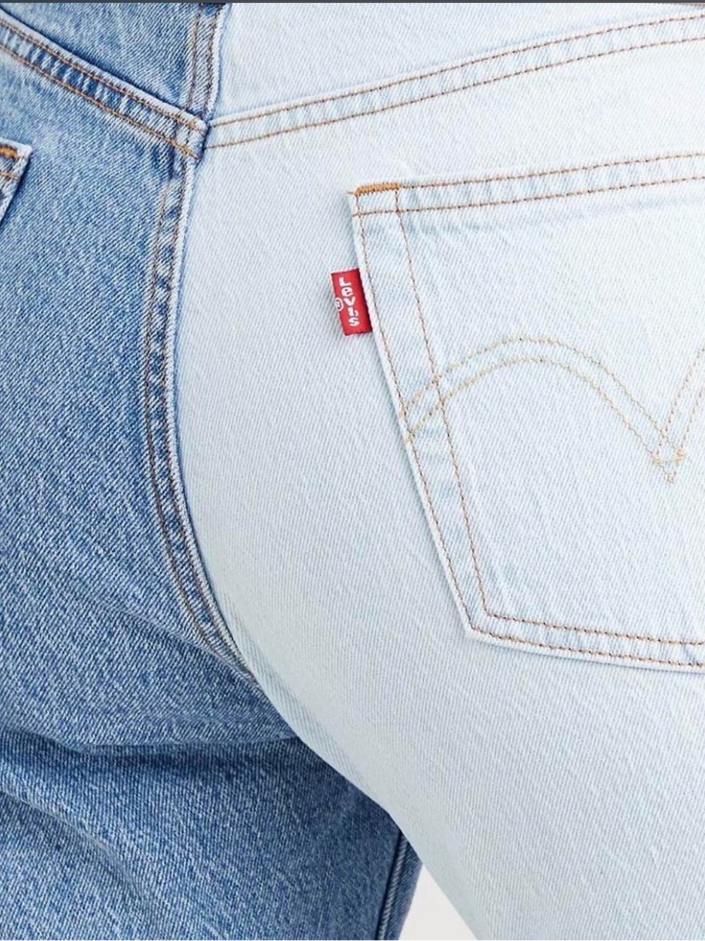 Levi's Two-Tone Light and Medium Blue High-Rise Jeans